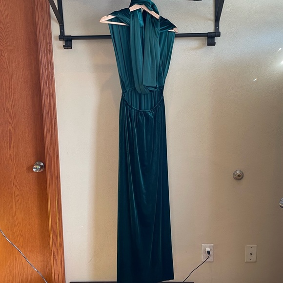 Scholle Dress Emerald Green Velvet Long Infinity Wrap Dress Bridesmaid Party - Picture 13 of 13